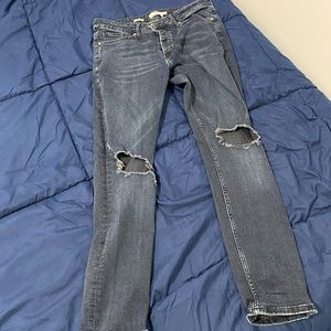 Topman stretch skinny dark blue jeans 32W